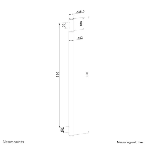 Neomounts ACL25-500BL Verlängerungsrohr Beamer-Deckenhalterung - H 89 cm