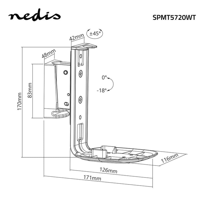 Muurbeugel voor Speakers | Voor Sonos® One? / Sonos® Play:1