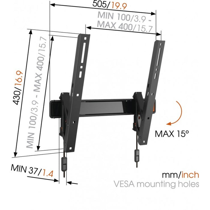 Vogel's WALL 2215 kantelbare muurbeugel voor schermen tot 55 inch