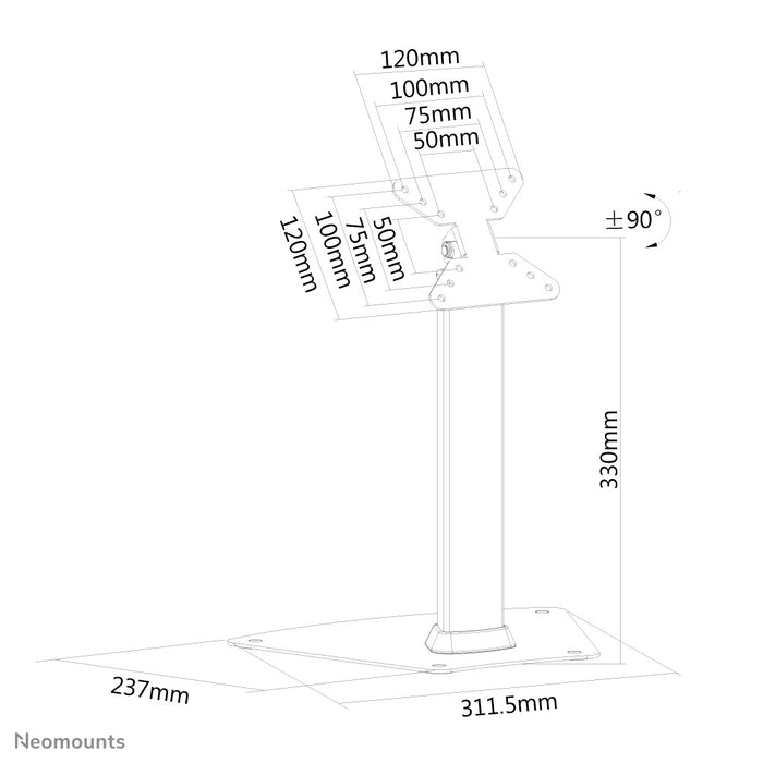 FPMA-D1500SILVER ist eine Tischhalterung für Flachbildschirme bis 32 Zoll (81 cm).