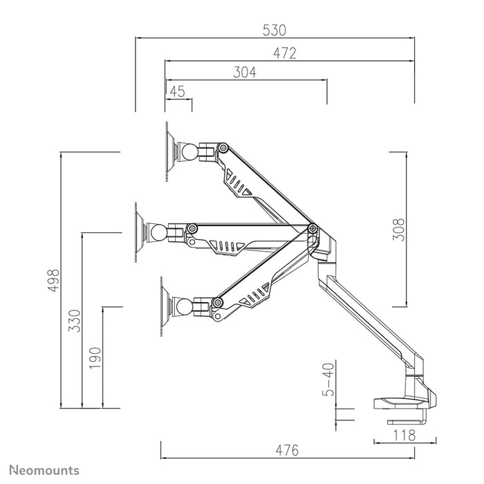 FPMA-D750BLACK2 ist eine Gasfeder-Tischhalterung für Flachbildschirme bis 32 Zoll (81 cm).