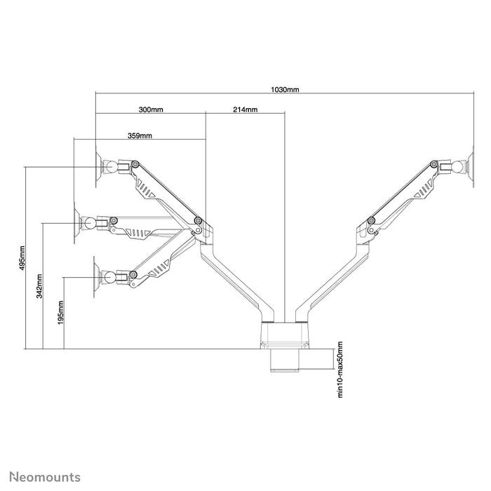 FPMA-D750DSILVER ist eine Tischhalterung mit Gasfeder für Flachbildschirme bis 32 Zoll (81 cm).