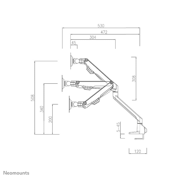 FPMA-D750DWHITE2 ist eine Gasfeder-Tischhalterung für Flachbildschirme bis 32 Zoll (81 cm).