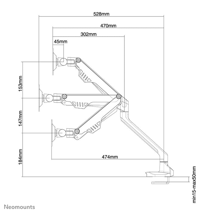 FPMA-D750WHITE ist eine Gasfeder-Tischhalterung für Flachbildschirme bis 32 Zoll (81 cm).