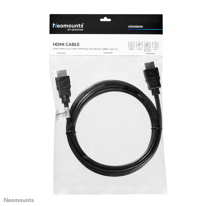 HDMI 1.4-Kabel, High Speed, HDMI 19 Pins M/M, 1,8 Meter