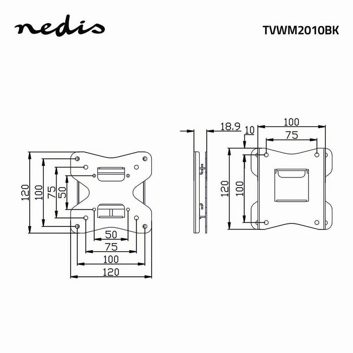 Feste TV-Wandhalterung | 10 - 26" | Max. 35 kg | 18 mm Wandabstand