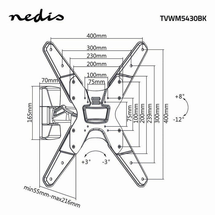 Vollbewegliche TV-Wandhalterung | 26 - 42" | Max. 30 kg | 2 Scharnierpunkte