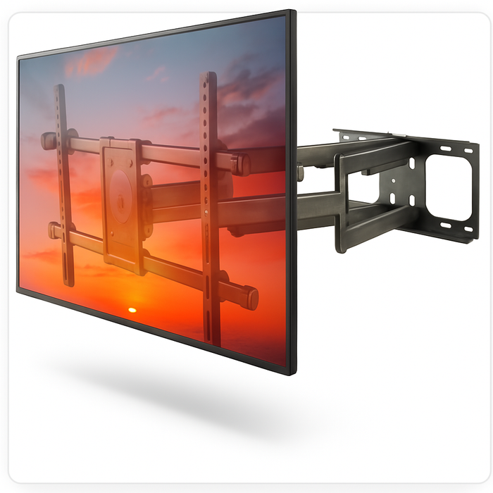 Wolff Mount Starke TV-Wandhalterung 37 bis 90 Zoll |63 cm von der Wand |Drehbar |Bis 60 kg |VESA 600x400 |Universell