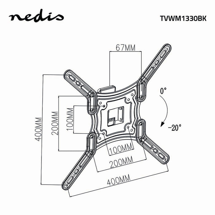 Vollbewegliche TV-Wandhalterung | 23 - 55" | Max. 30 kg | 1 Scharnierpunkt