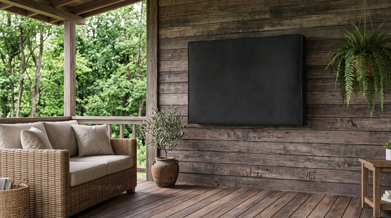 TV-Schutzhülle für den Außenbereich | 55" - 58" | Hochwertiges Oxford-Tuch | Schwarz