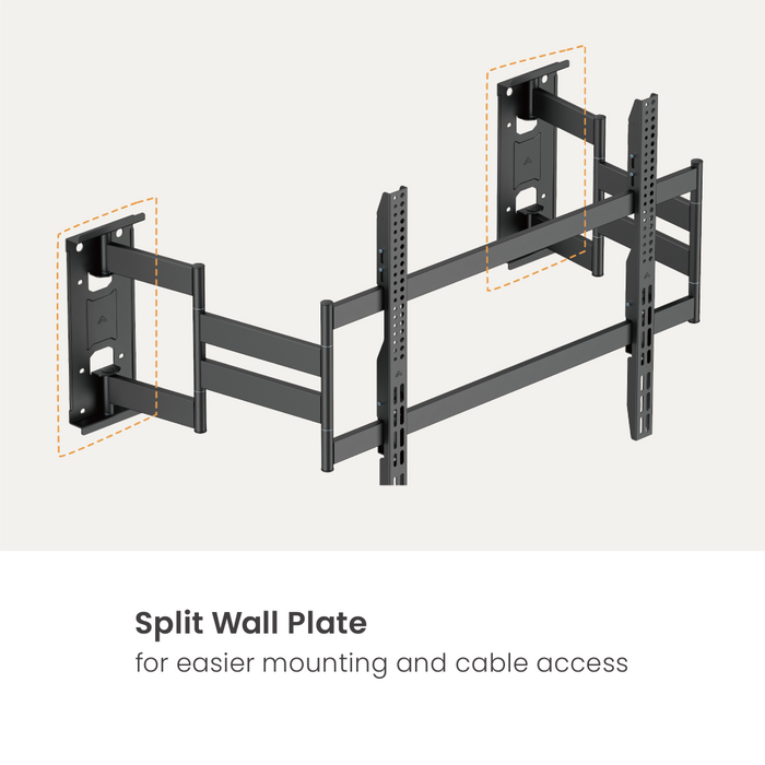 Wolff Mount Schwerlast TV-Wandhalterung bis 100 Zoll | Ultra Flach & Eckmontage