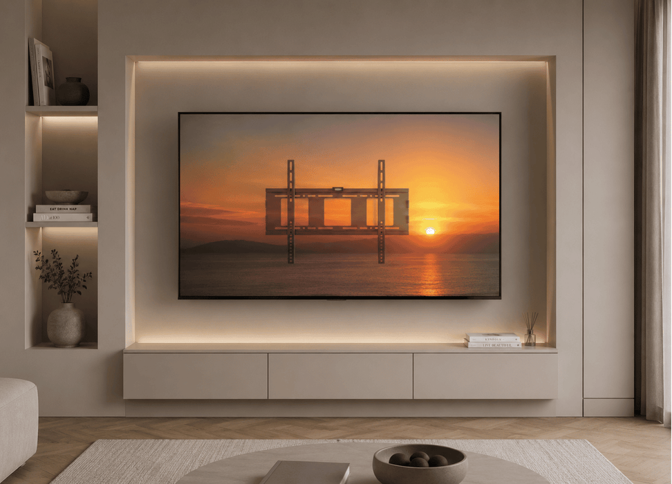 Wolff Mount Verriegelbare Wandhalterung bis 90 Zoll für QLED UHD und OLED | Universal | VESA 600x400