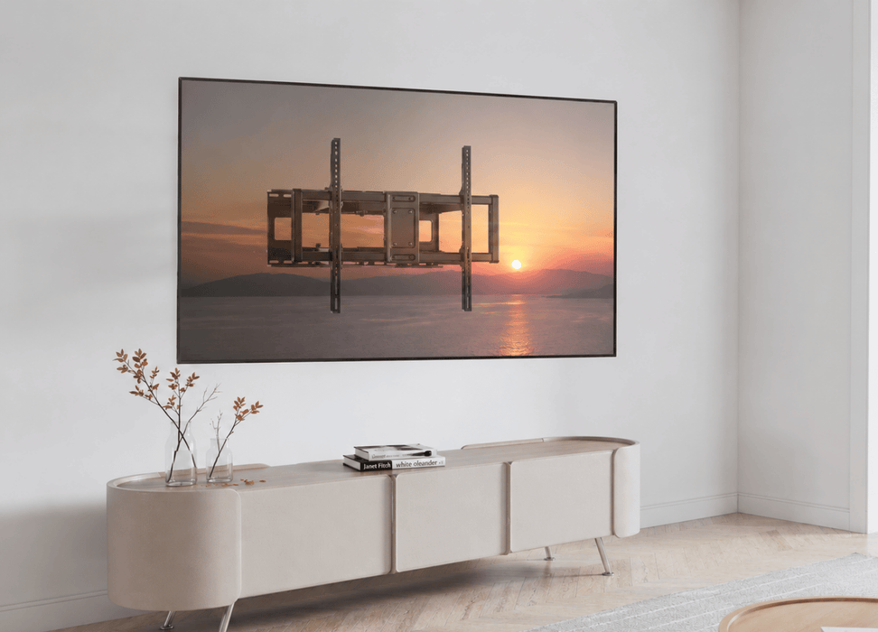 Wolff Mount |Heavy-Duty TV-Halterung bis 120 Zoll |120 KG! |VESA 900x600 |70 cm in der Wand |10 Jahre Garantie